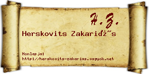 Herskovits Zakariás névjegykártya